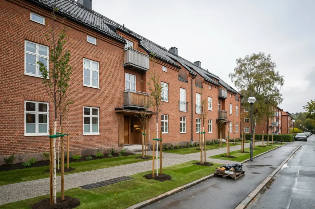 dr nering och mark terst llning vid flerbostadshus i haga